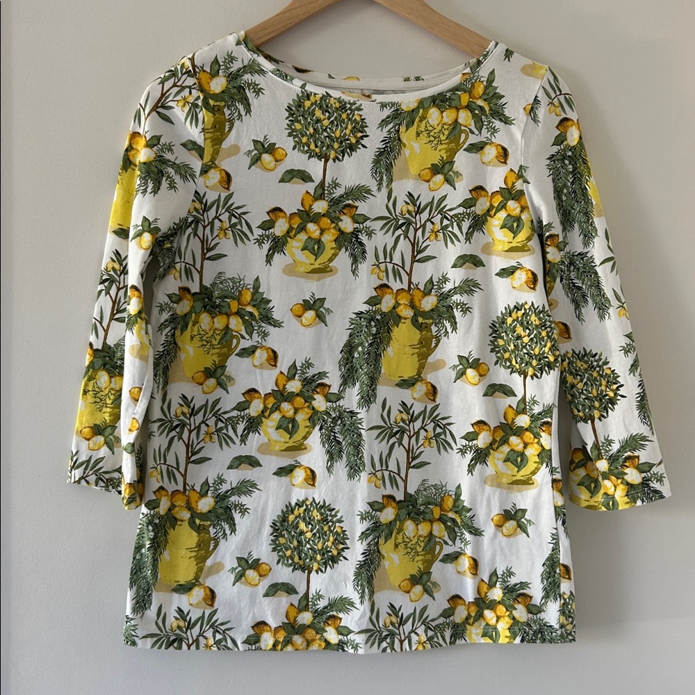 🆕 Talbots Lemons Bateau Neck Tee - Luscious Lemon